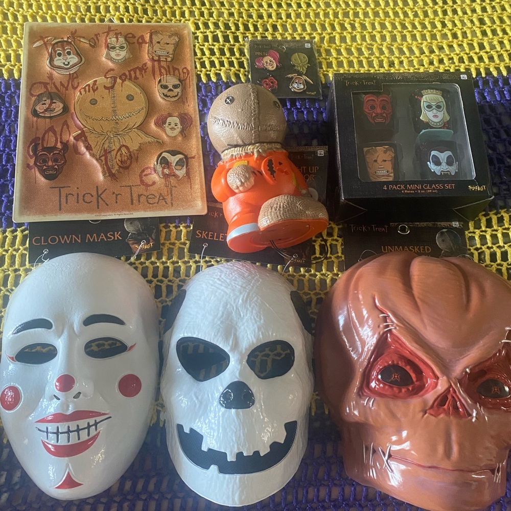 Trick r Treat SAM Bundle Lot of 7 New | Masks Shot Glass Pins Halloween